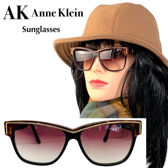 _ Rare Anne Klein black & tortoise shell tinted lenses sunglasses - Picture 1 of 12